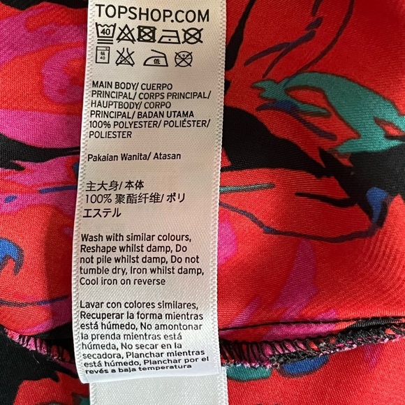 TOPSHOP Floral Vibrant Spaghetti Strap Cocktail on the Bias Maxi Dress sz 8 EUC - Picture 14 of 15